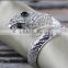 fashionable snake shape metal alloy crystal napkin rings
