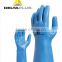100% natural latex on jersey cotton support anti-acid and chemical safety gloves