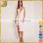 Womens Ladies White v-neck backless Bodycon Dress