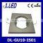 square brushed satin chrome downlight mains gu10
