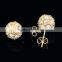 18k gold ball stud earrings display