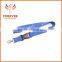 2015 New Design Custom Logo Print Wholesale Cheap Blue Polyester Lanyard With Buckle Hook