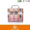 wholesale female pu/ leather square plaid cosmetic bags