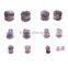 6 Pairs Organic Hand Carved Amethyst Saddle Shape 5 Petal Flower Ear Plug Earlet Flesh Tunnel - Available in Various Gauges