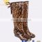 cheap PVC rubber leopard pattern rain boot for women