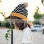 MS81107C Latest style winter kids stripe pattern knitted hats