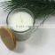 2016 promotion acid candle holder with wooden lid laser logo frost candle container for wedding gifts