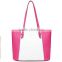 Fashion style white and black strips pu leather tote bag