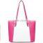 Fashion Style White and Black Strips pu Leather Tote Bag