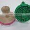 2015 eco-friendly custom Xmas Tree design silicone cookie stamp with wooden handle