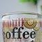 Coffee glass mug with decal drinking mug with handle
