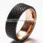 8mm stainless steel Ring With Black Carbon Fiber Inlay Unisex Men's Ring Anniversary Engagement Wedding Band