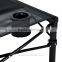Outsunny Black Folding Camping Table with Cup Holders