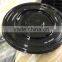 Disposable plastic clear fluted dome and black base cake pastry food domes containers