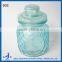 turquoise glass oul food grade container with glass seal lid