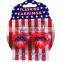 4th of July light up heart flag pierced led earrings