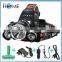 Adjustable Lamp Holder 6000 Lumen L2 LED Headlamp Waterproof 3 light 3 light led headlamp