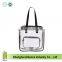 Clear Oversized Tote PVC Vinyl Plastic Large Shopper Shoulder Bag Transparent with front clear zipper pocket