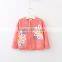 Latest big flowers embroidery knitting girls sweater with metal zipper