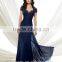 3 Colors Lace Cap Sleeve Chiffon Flowing Simple Long Dress