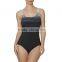 Womens One Piece Swimsuit Custom Color Striped Shelf Bra Square Neck Women Swimwear Built In Padding Front Lining Bodysuit