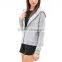 loose drop shoulder front zipper wool-blend sweater hooded cardigan with pockets
