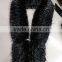 Large size fox fur collar with tail for lady overcoat winter faux raccoon fur scrafs 160cm