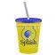USA Made 16 oz Stadium Cup With Straw And Lid - features straw and lid and comes with your logo