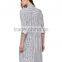 Ladies dressy long sleeve turndown collar stripe longling blouse/shirt