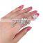Women Alloy Rhinestone Flowers Wrap Spiral Finger Rings
