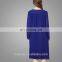 Lovely Girls Fashion Clothing Long Sleeve Floral Printed Women Dresses Navy Blue Pleated Top Tunic