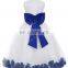 Grace Karin White Blue Sleeveless Flower Decorated Flower Girl Princess Party Dress 2~12Years CL008936-2