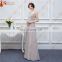 Free Shipping Gray Bridesmaid Dresses Long Chiffon High Quality Embroidery Back Nude See Through Brides Maid of Honor Real Photo