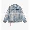 DiZNEW DongGuan High Quality Destroyed Blue Painted Denim jeans jacket For Men