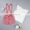 RTS  Pearl Sleeve Shirt And Suspender Pant Summer Clothes Baby Girls' Clothing Sets