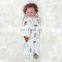 wholesale cute style white cartoon printing soft faux suede Newborn baby sleeping gown