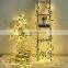 Solar led outdoor garden copper wire string leaf light home decor lighting indoor christmas decoration strip fairy lights