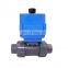 CTF001 series electric upvc ss304 motorized ball valve with manual override