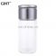 Business 450ml double wall high borosilicate Glass Tea Infuser drinking Water Bottle with Stainless Steel Strainer
