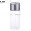 Business 450ml double wall high borosilicate Glass Tea Infuser drinking Water Bottle with Stainless Steel Strainer