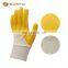 Sunnyhope interlock line yellow Smooth nitrile coated knit wrist work gloves