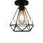 E27 Industrial Vintage Cage Pendant Light Rustic Retro Loft Pyramid Hemp Rope Bar Decor Vintage Lamp Ceiling Lamp
