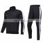 Black high quality Customize Logo Cotton Polyester track suits with mesh inner for men Zipper jackets with Joggers