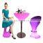 dance club table and chair /Rechargeable plastic LED outdoor furniture light up color changing illuminated Bar Tables and Chairs