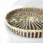 Handwoven Dual Tone Rattan Round Tray, Ottoman Tray, Coffee Table Tray Wholesale Vietnam Supplier