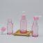5-100ml dropper bottle empty glass bottles pink color with plastic screw collar white nipple