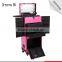 New design low cost lighted beauty pink trolley case with mirror