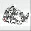 Luxury Elegant Silver Metal Laser Cut New Beetle Mask with Rhinestones Crystal