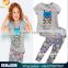 2016 INS New Arrival Summer Baby Children Clothes Girl Cloth Outfits Gray Cotton Clothing Sets