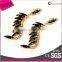 caroline cheap wholesale fashion gold plating black crystal wing earrings